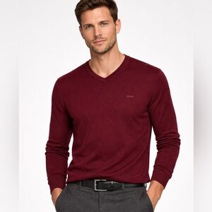 Boss Men's REGULAR-FIT V Neck SWEATER IN EXTRA-FINE MERINO XXL